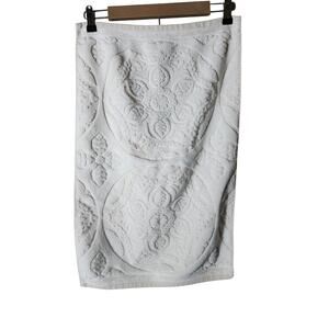 CARO HOME Tan Ivory Round Chain Pattern Cotton Textured Hand Towel 17x24 set of2